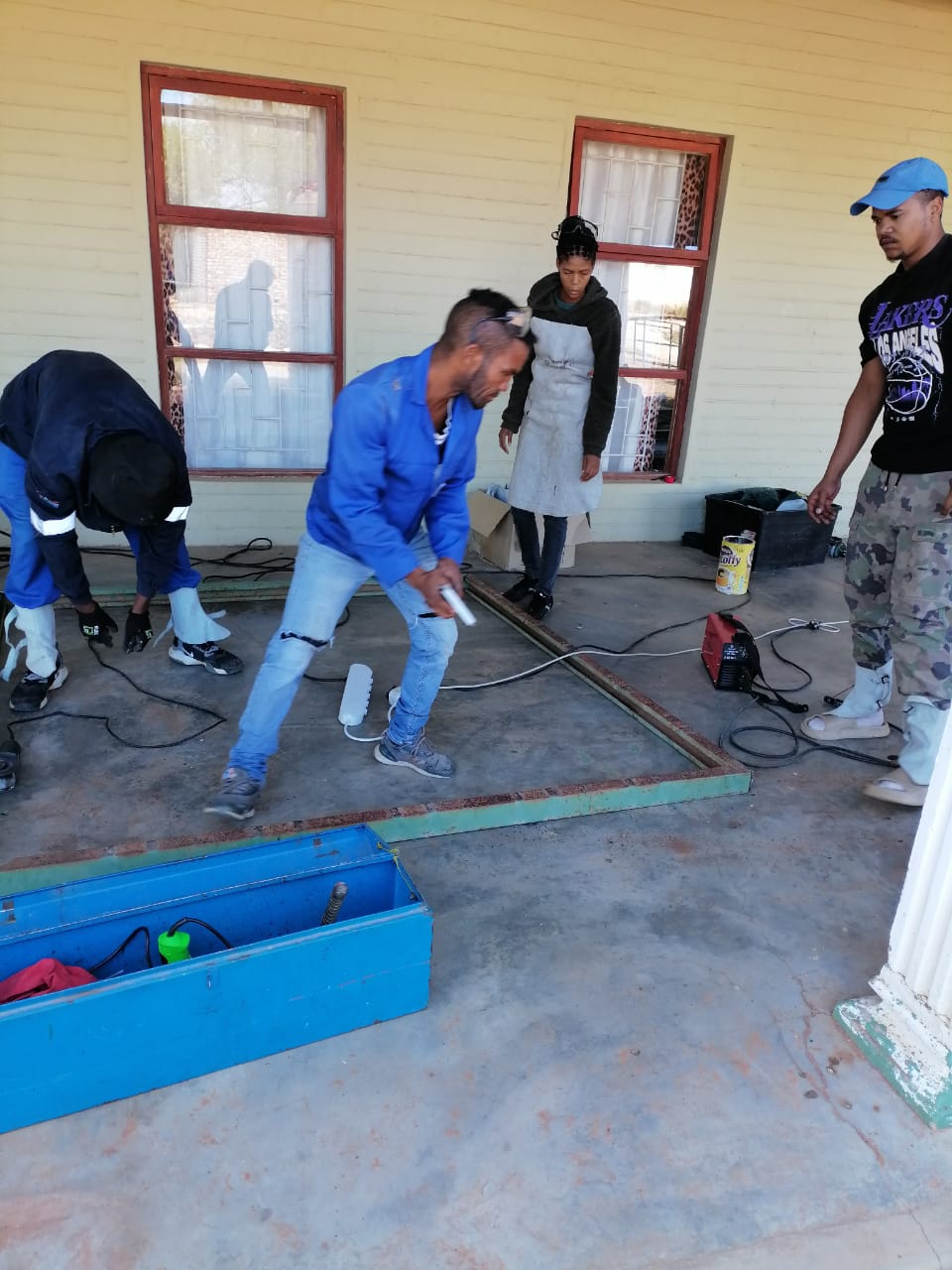 Students learning workplace skills in South Africa